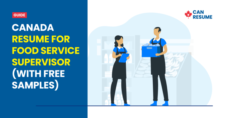 Canada Resume For Food Service Supervisor